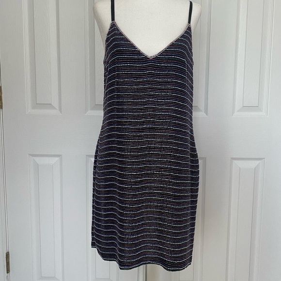 NWT- Karina Grimaldi- Colorful Beaded Mini Slip Dress - Picture 9 of 9